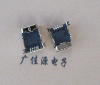 济源 MINI USB 5PF 90°SMT前插后贴电源接口