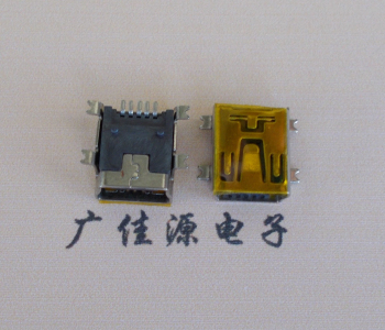 济源MINI USB 5P 接口 母座 全贴带麦拉 高9.6带0.9柱子