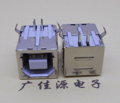 济源USB BF90度母座 打印机接口 卧式插板DIP白胶