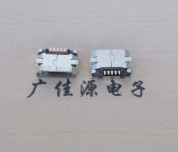 济源Micro USB平口全贴板 鱼叉脚5.0长带定位柱加焊盘