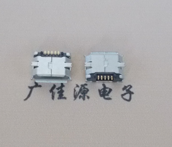 济源MICRO USB 5Pin母座 贴板封装接口 卷边镀雾锡