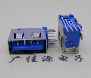 济源USB 测插2.0母座 短体10.0MM 接口 蓝色胶芯