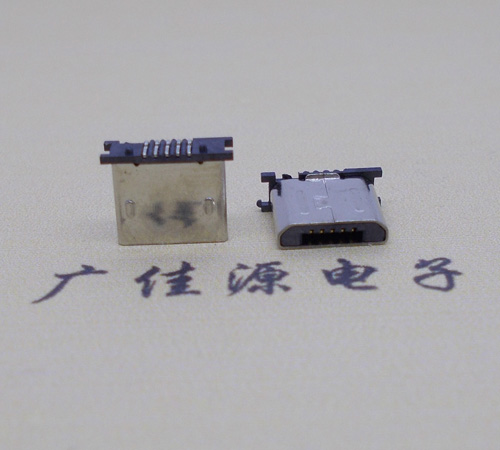 济源MICRO USB 5P公头短体5.6mm立贴带柱无卡勾