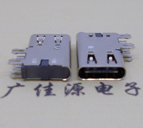 济源侧插USB3.1接头座子.90度type-c母座.6p侧插连接器